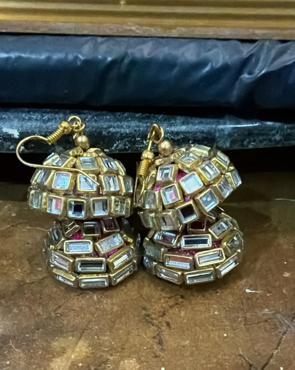 Mirror Kundan Jhumkas