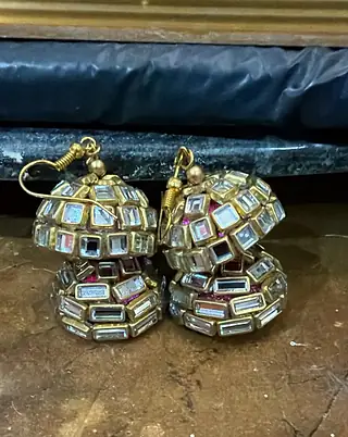 jhumka mirror kundan