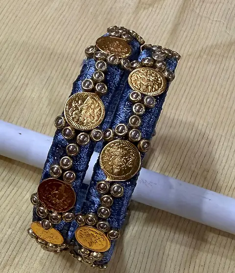 lakshmi coin bangles navy