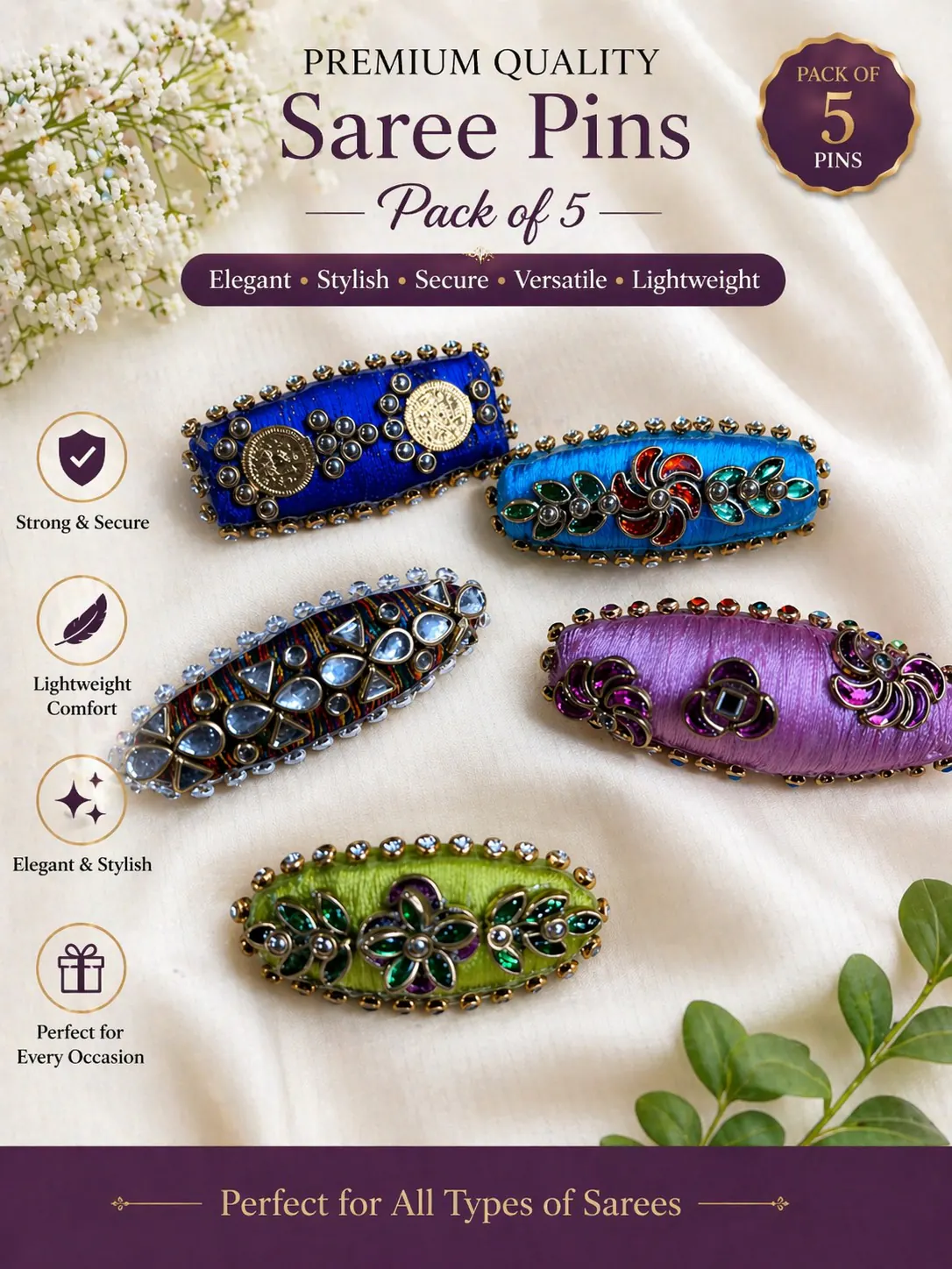 Embellished Saree Pins — photo 2