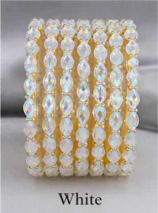crystal bangles white