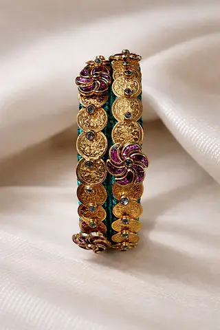 Lakshmi Coin Silk Bangles