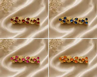 Kundan Hair Clips — Set