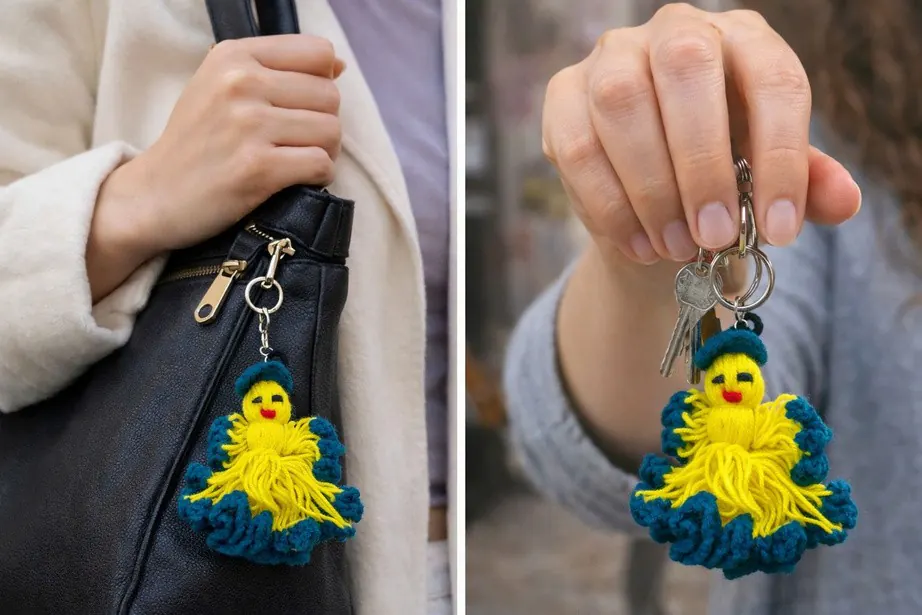 Crochet Chick Keychain