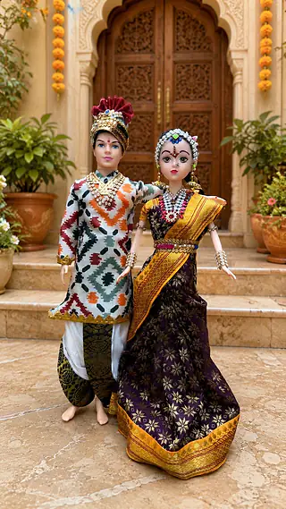 Ikat Couple Dolls