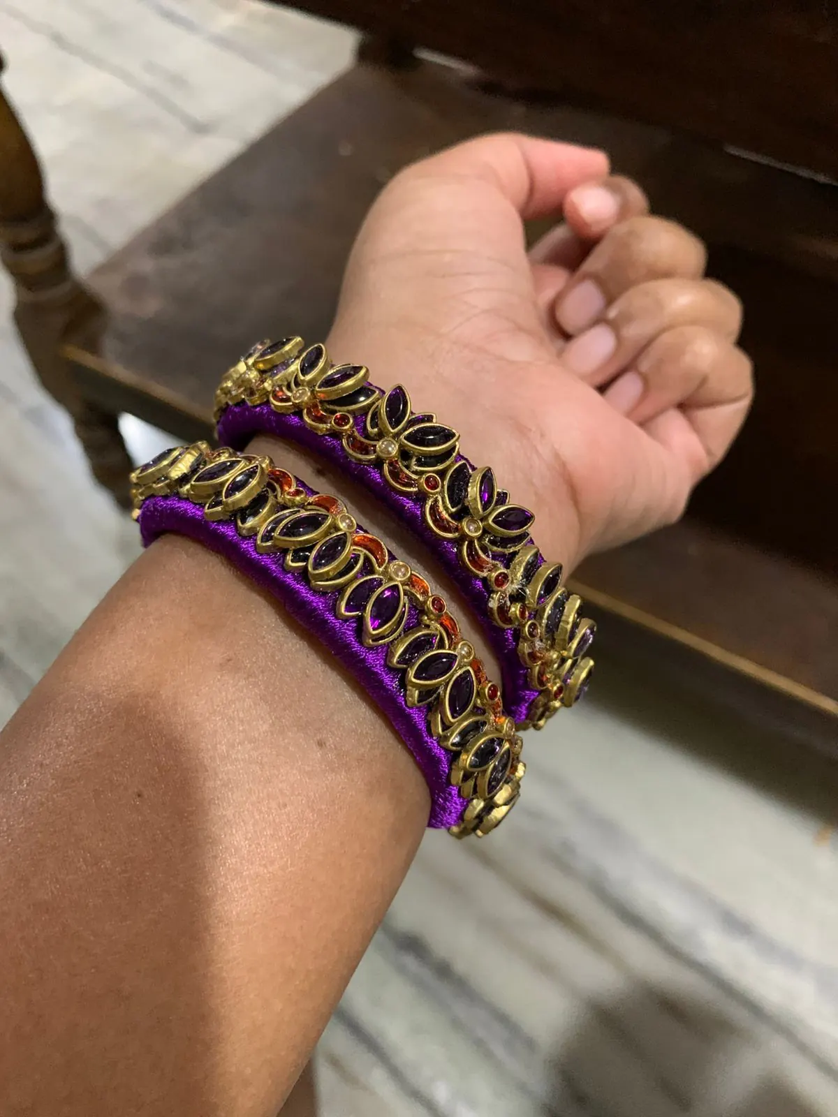 Lotus Kundan Bangles