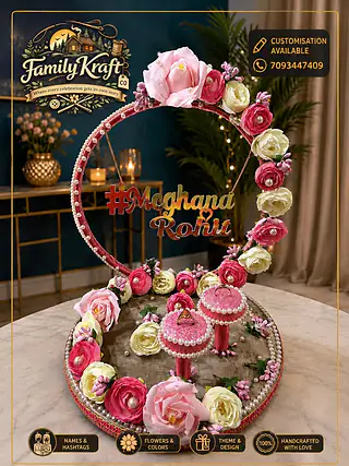 Engagement Ring Platter — Rose Arch with Names